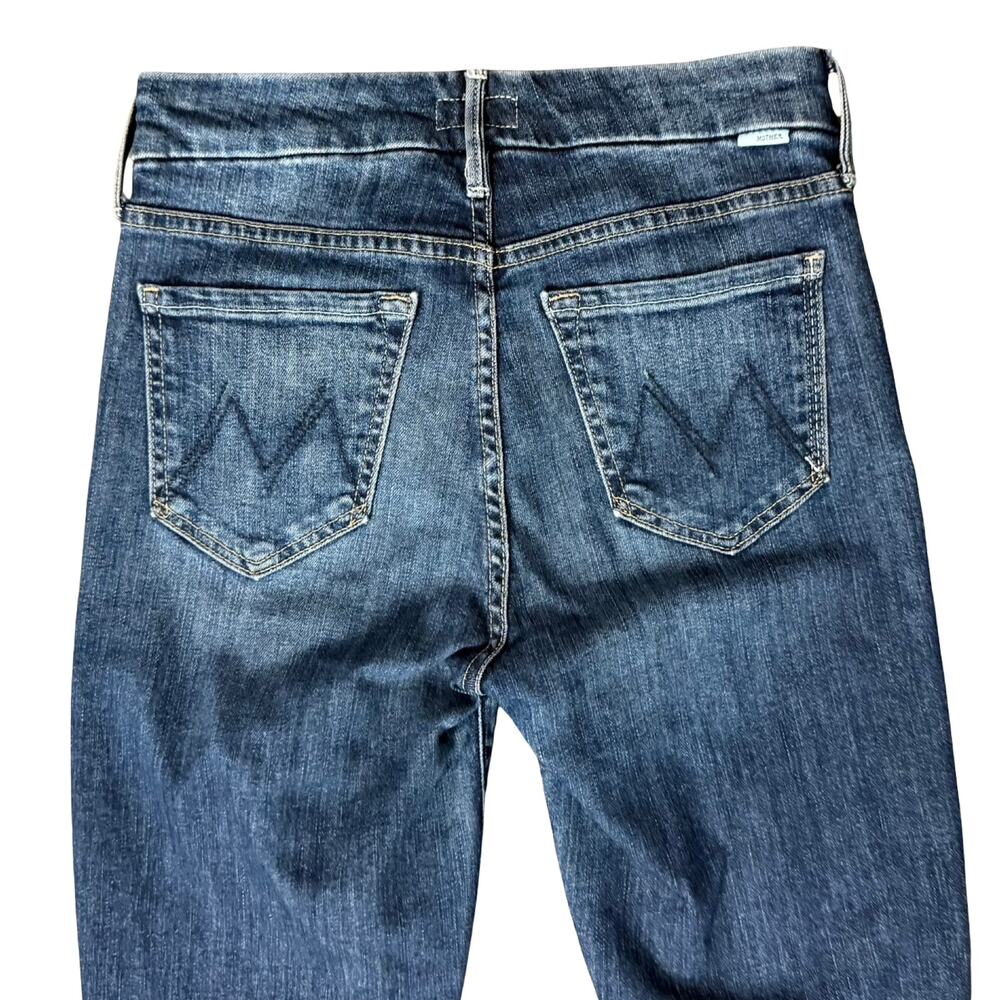 Mother Denim Blue Medium Wash Stretch The Looker Crop On The Edge Size 24 - Picture 11 of 12